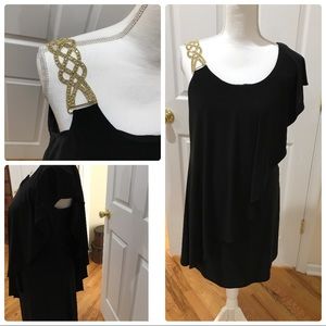 Black top with gold strap